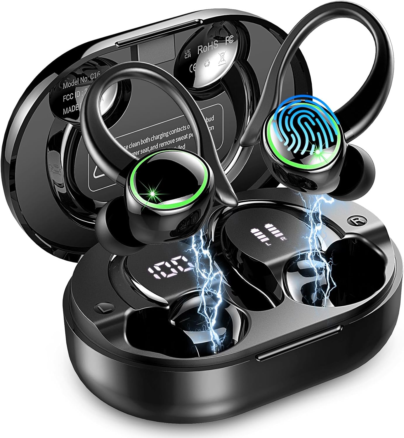 2026 Cuffie Bluetooth 5.4 Sport, Auricolari Bluetooth